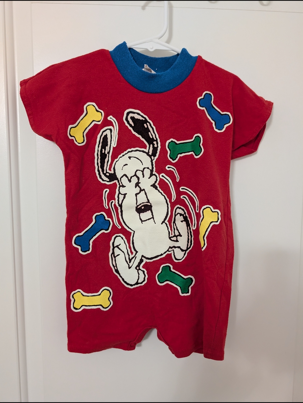 Vintage Peanuts Primary Color Snoopy AOP Romper